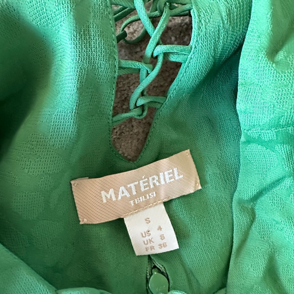 Brand New Never Worn! Lace Up Dress in Green - Picture 3 of 8
